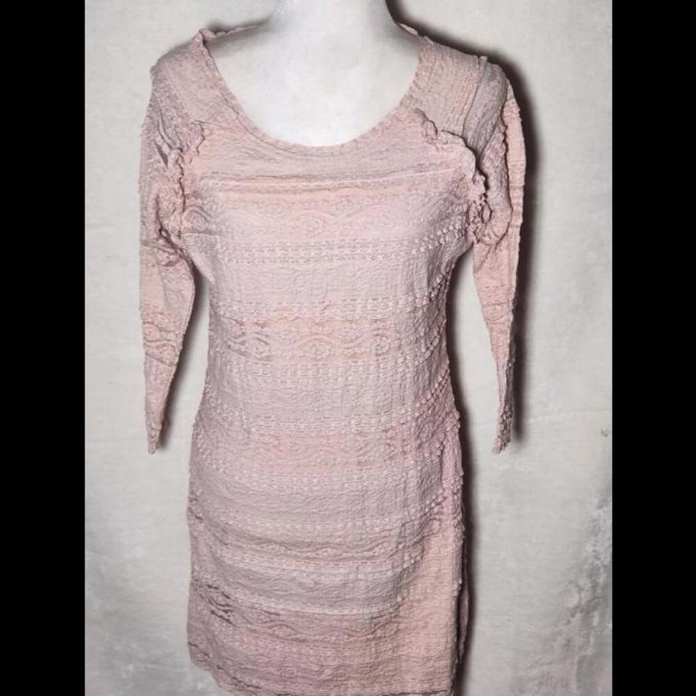 (GB14) Avec Les Filles Pink Lace Sheath Dress, L